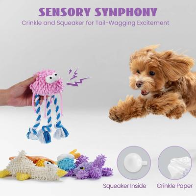 Show full view: Nocciola Pastel Colors Sweet Sweepers Variety Pack Fuzzy Plush Dog Toy, 5 count slide 4 of 8