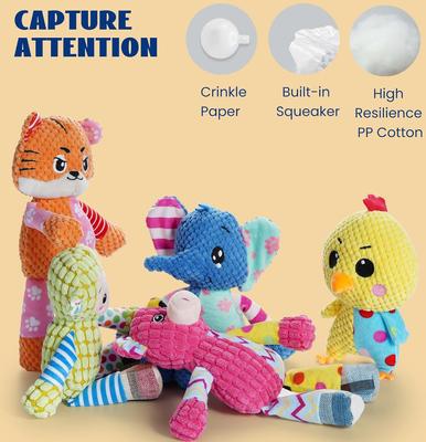 Show full view: Nocciola Patchwork Fabric Beggar Bear with Beggar Animal Variety Pack Plush Dog Toy, 5 count slide 2 of 6