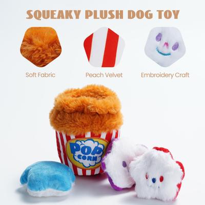 Show full view: Nocciola Popcorn Bucket Variety Pack Interactive Squeaky Stuffed Dog Toy, 4 count slide 3 of 8