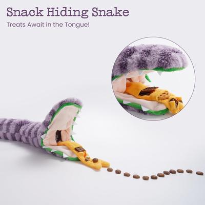 Show full view: Nocciola Snake Stuffing-Free Plush Dog Toy, Purple slide 6 of 9