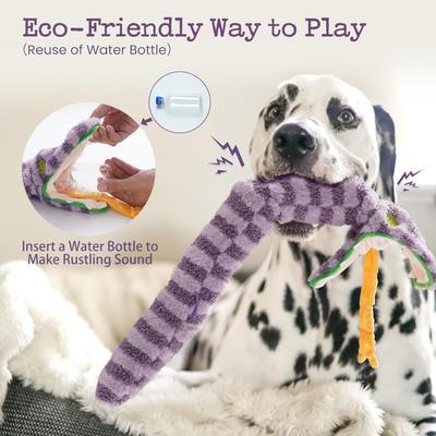 Show full view: Nocciola Snake Stuffing-Free Plush Dog Toy, Purple slide 5 of 9