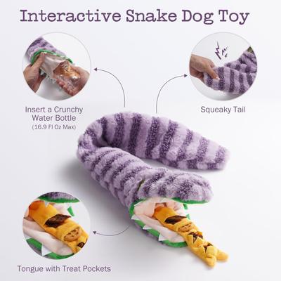 Show full view: Nocciola Snake Stuffing-Free Plush Dog Toy, Purple slide 3 of 9