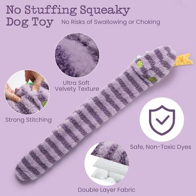 Show full view: Nocciola Snake Stuffing-Free Plush Dog Toy, Purple slide 4 of 9