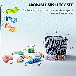 Nocciola Sushi with Takeout Bag Variety Pack Squeaky Interactive Dog Toy, 10 count slide 2 of 7