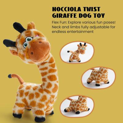 Show full view: Nocciola Twistable Giraffe Stuffedless Dog Plush Toy, Orange slide 3 of 10