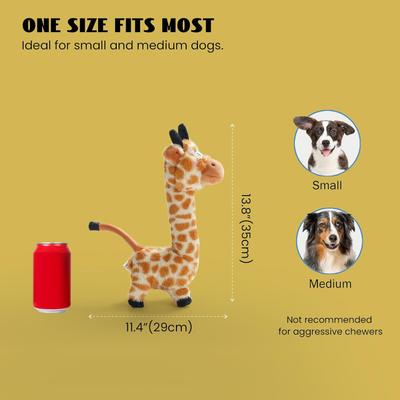 Show full view: Nocciola Twistable Giraffe Stuffedless Dog Plush Toy, Orange slide 6 of 10