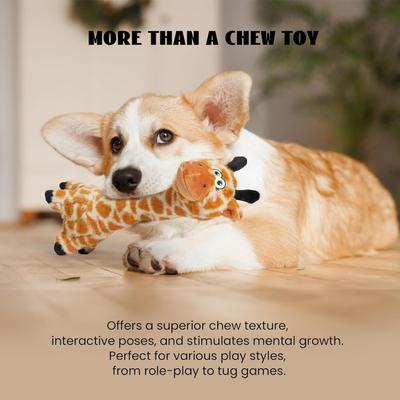 Show full view: Nocciola Twistable Giraffe Stuffedless Dog Plush Toy, Orange slide 4 of 10
