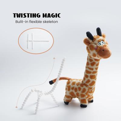 Show full view: Nocciola Twistable Giraffe Stuffedless Dog Plush Toy, Orange slide 8 of 10
