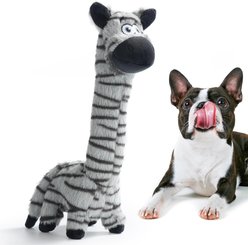 Nocciola Twistable Zebra Stuffed Dog Plush Toy, Black