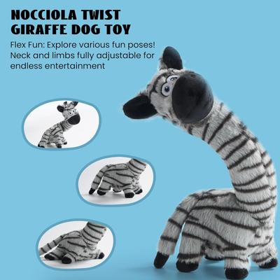 Show full view: Nocciola Twistable Zebra Stuffed Dog Plush Toy, Black slide 4 of 8