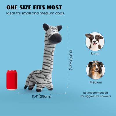 Show full view: Nocciola Twistable Zebra Stuffed Dog Plush Toy, Black slide 6 of 8