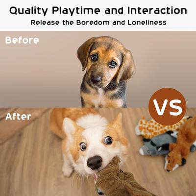 Show full view: Nocciola Wildlife Series Squeaky Stuffing-Free Dog Plush Toy Variety Pack, 5 count slide 8 of 11