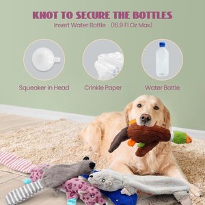 Nocciola Wildlife Series Squeaky Stuffing-Free Dog Plush Toy Variety Pack, 5 count