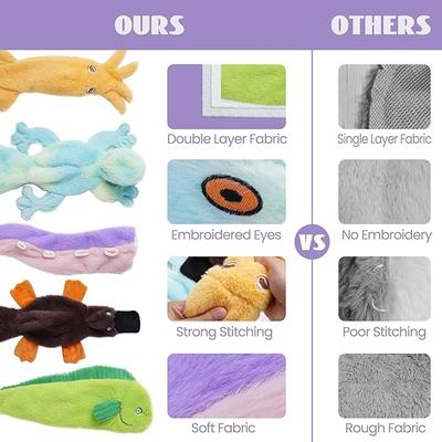 Show full view: Nocciola Wildlife Stuffing-Free Squeaky Plush Dog Toys, 5 count slide 4 of 9