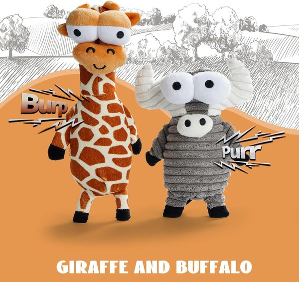 Show full view: Nocciola Zoo Series with Strange Squeaky 5 Different Funny Sounds Dog Plush Toy, 5 count slide 4 of 8