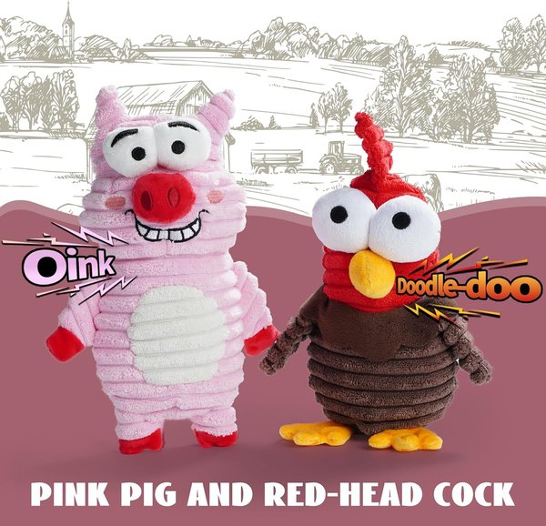 Show full view: Nocciola Zoo Series with Strange Squeaky 5 Different Funny Sounds Dog Plush Toy, 5 count slide 3 of 8
