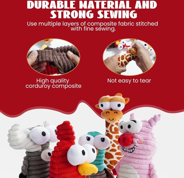 Show full view: Nocciola Zoo Series with Strange Squeaky 5 Different Funny Sounds Dog Plush Toy, 5 count slide 6 of 8