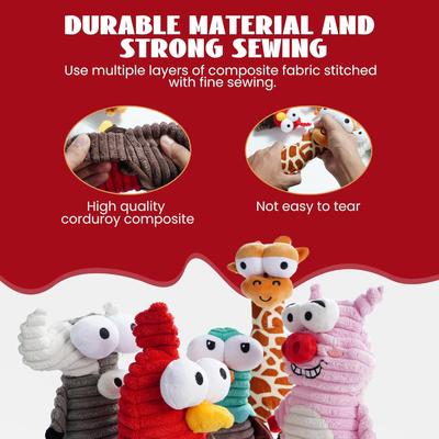 Show full view: Nocciola Zoo Series with Strange Squeaky 5 Different Funny Sounds Dog Plush Toy, 5 count slide 6 of 8