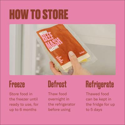 Show full view: Nom Nom Freshly-Made Frozen Grain-Free Beef Mash Dog Food, 14-oz pouch, bundle of 14  slide 9 of 11