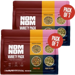 NOM NOM Freshly-Made Frozen Variety Pack Dog Food, 14-oz pouch