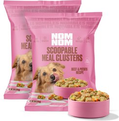 Nom Nom Scoopable Meal Clusters Beef & Potato Recipe Frozen Dog Food, 12-lb bundle