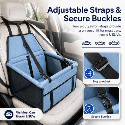 Show full view: NonoPets 2-in-1 Reinforced Dog & Cat Car Booster Seat, Blue slide 4 of 9