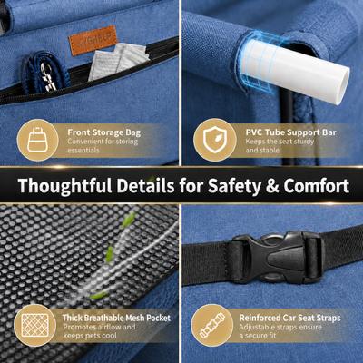 Show full view: NonoPets 2-in-1 Reinforced Dog & Cat Car Booster Seat, Blue slide 7 of 9