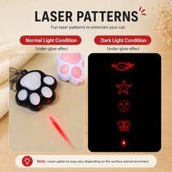 NonoPets 3-in-1 Rechargeable LED Laser Pointer with Paw-Shaped Keychain Glowing & Light-Up Chasers Cat Toy, Pink slide 2 of 9