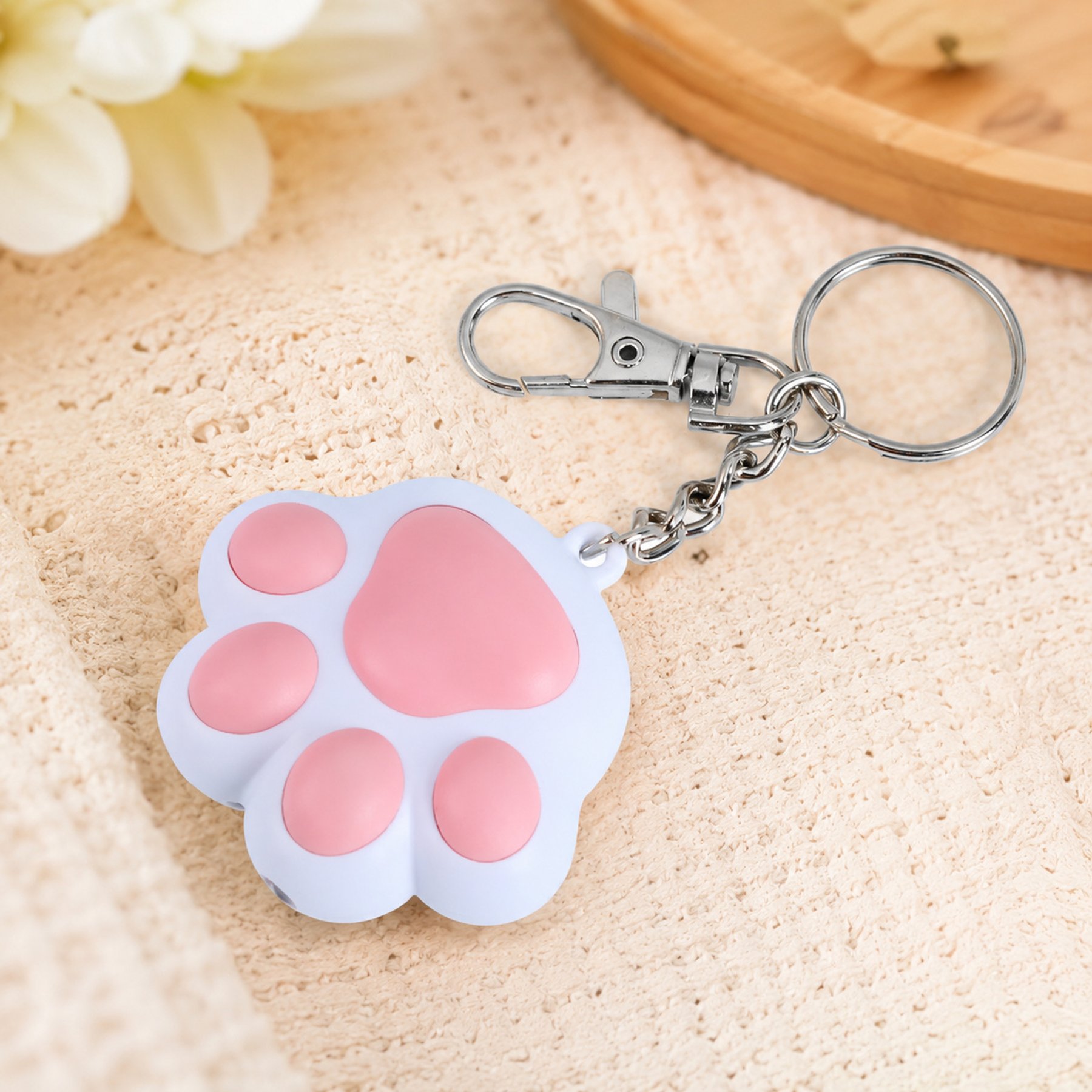 NonoPets 3-in-1 Rechargeable LED Laser Pointer with Paw-Shaped Keychain Glowing & Light-Up Chasers Cat Toy, Pink