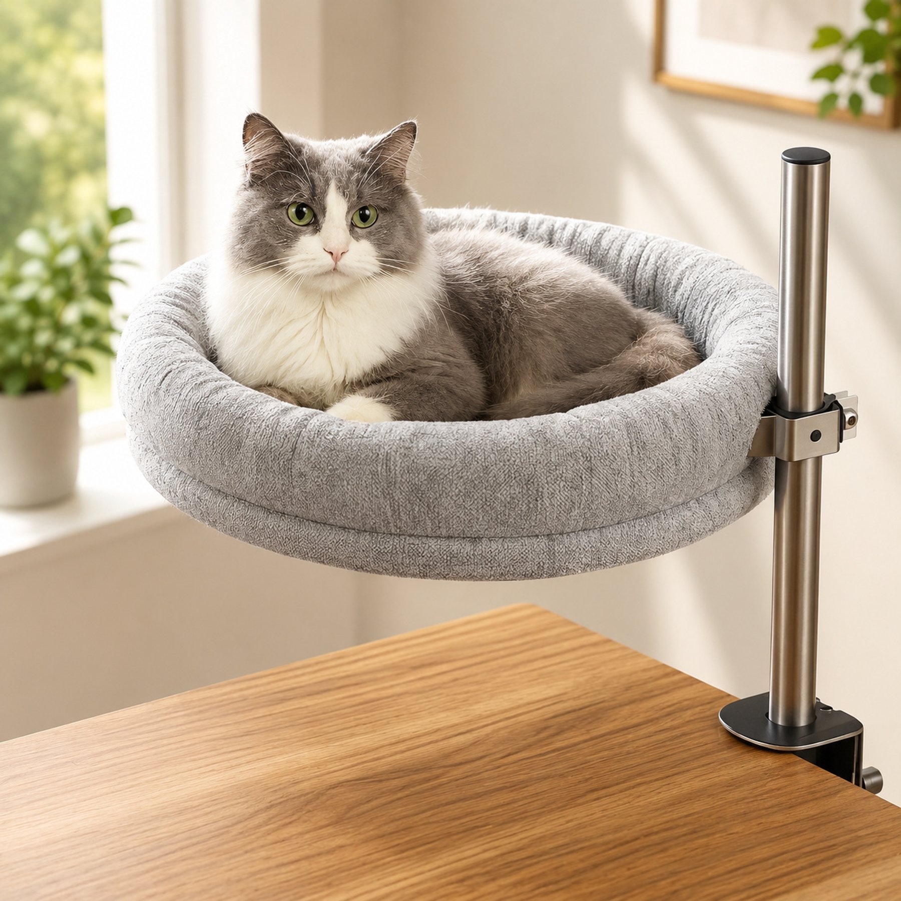 NonoPets 360° Rotating Desk-Mounted Dog & Cat Bed
