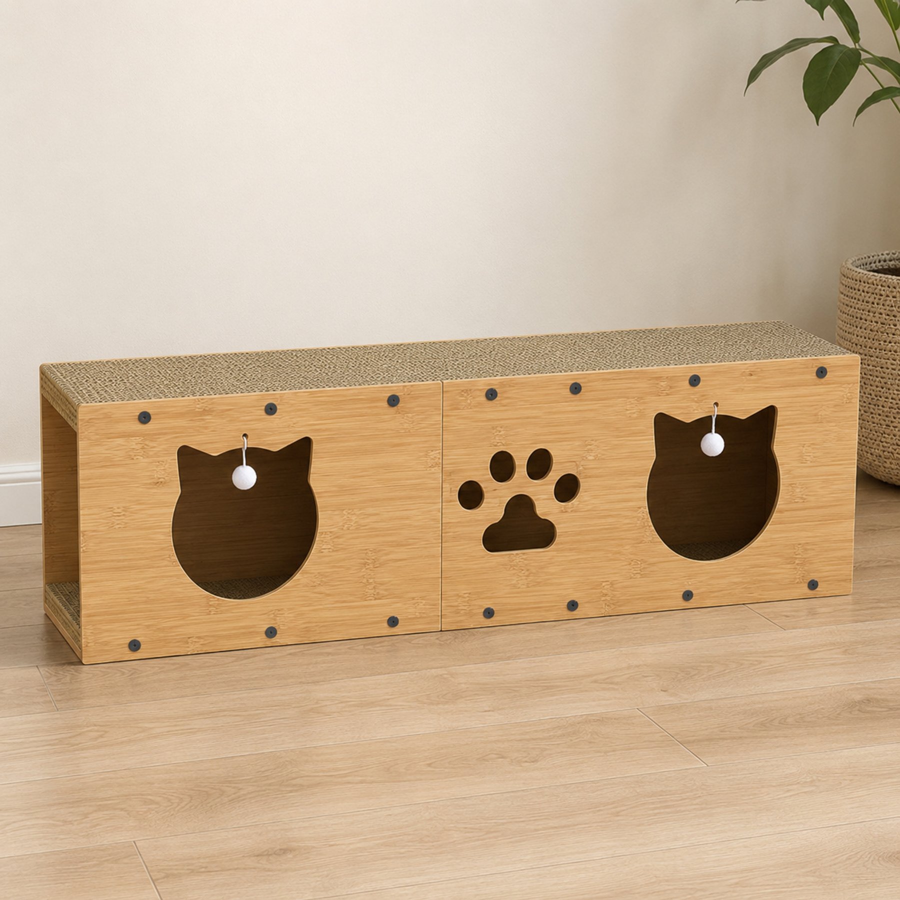 NonoPets 39.4-in Multi-Cat Play Cat Tunnel & Scratching Board