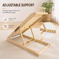 NonoPets Adjustable & Foldable Solid Wood Dog Ramp with Non-Slip Carpet & Guardrails slide 2 of 9