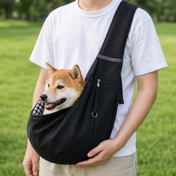 NonoPets Adjustable Padded Shoulder Strap Sling Dog & Cat Carrier, Light Black
