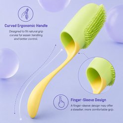 NonoPets Brush-Style Silicone Finger Dog Grooming Brush, 3 count slide 2 of 9
