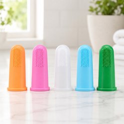 NonoPets Comapct Toothbrush Silicone Finger Dog Brush, 5 count