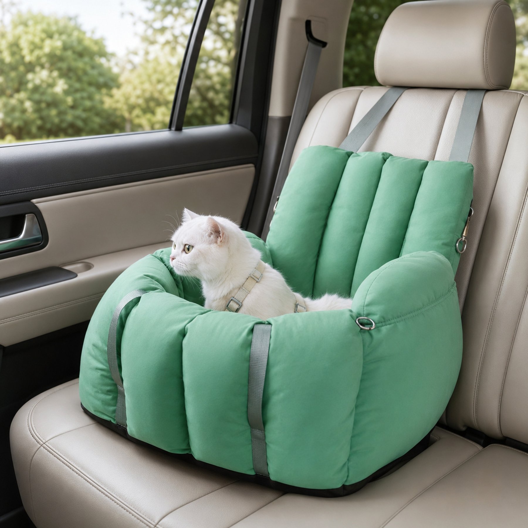 NonoPets Convertible Dog & Cat Car Seat & Carrier, Green