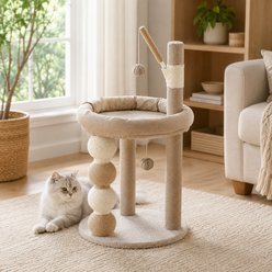 NonoPets Cozy Activity Cat Bed & Tower with Sisal Scratching Post & Hanging Toy Balls slide 1 of 9