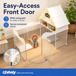 NonoPets Customizable DIY Versatile Indoor Foldable Metal Wire Dog & Cat Exercise Playpen with Integrated Storage Top, 58 x 29.5 x 22.5-in slide 2 of 8