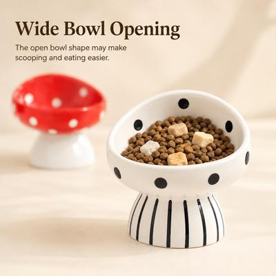 Show full view: NonoPets Daily Indoor Companion Elevated Ceramic Dog Bowl with Stable Base, 6.8-oz, White slide 3 of 8