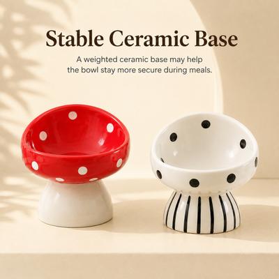 Show full view: NonoPets Daily Indoor Companion Elevated Ceramic Dog Bowl with Stable Base, 6.8-oz, White slide 4 of 8