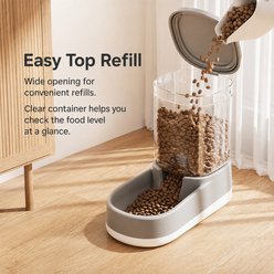 NonoPets Easy Refill Gravity Automatic Plastic Dog Feeder with Wide Base, 1-gal, Blue slide 2 of 9