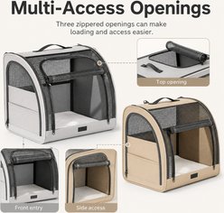 NonoPets Foldable Ventilated Mesh Collapsible Bag Dog & Cat Carrier, Beige slide 2 of 9