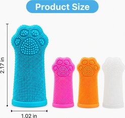 NonoPets Gentle Dental Cleaning Finger Silicone Dog Grooming Brush, Large, 4 count slide 2 of 9