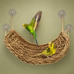 NonoPets Hand-Woven Natural Seagrass Durable Climbing Bridge & Resting Mat Bird Hammock