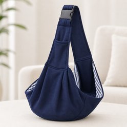 NonoPets Hands-Free Adjustable Shoulder Strap Sling Dog & Cat Carrier, Blue