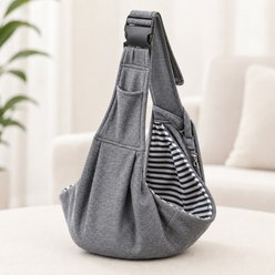 NonoPets Hands-Free Adjustable Shoulder Strap Sling Dog & Cat Carrier, Dark Grey