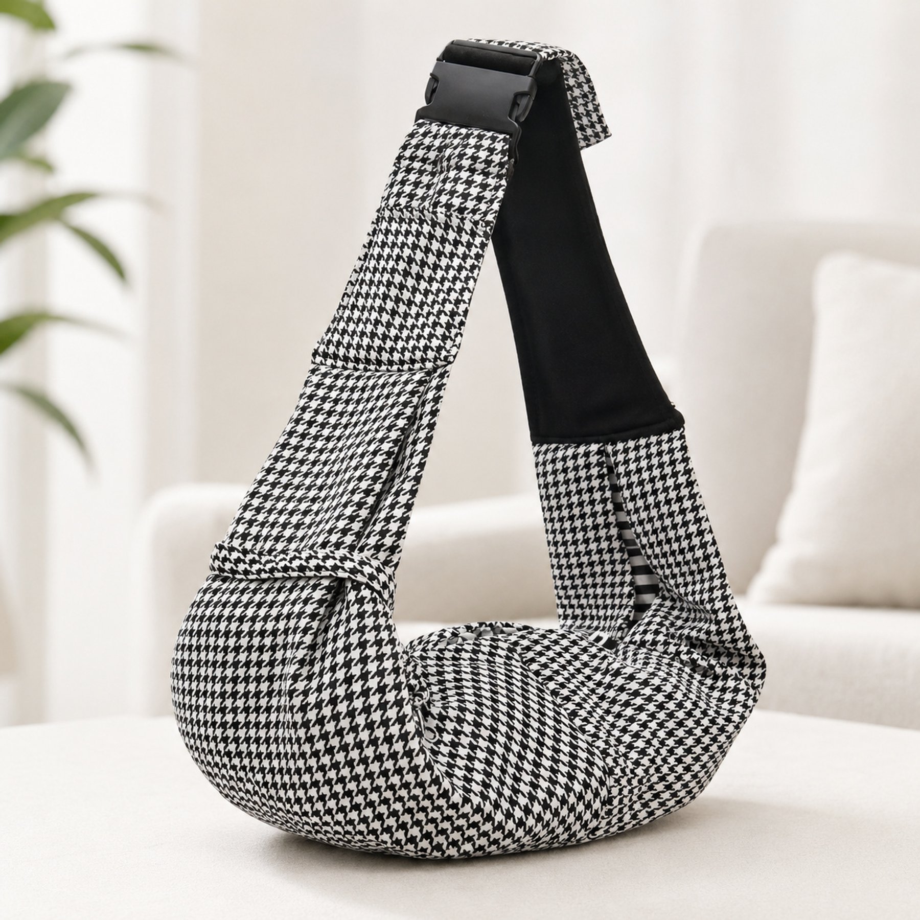 NonoPets Hands-Free Adjustable Shoulder Strap Sling Dog & Cat Carrier, White
