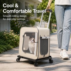 NonoPets High-Mobility Rolling Travel Cabin & Silent-Glide Multi-Terrain Trolley Dog & Cat Carrier slide 2 of 9