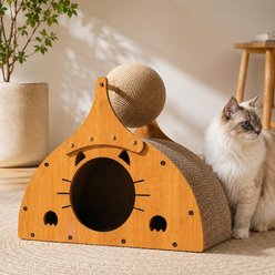 NonoPets Indoor Multi-Functional 18.5-in Polyester Cat Scratcher & Condo, Wood