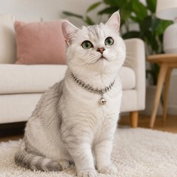 NonoPets Luxury Cuban Adjustable Link Chain Dog & Cat Collar with Bell, Small: 8.7 to 11-in neck, 1/2-in wide, Silver